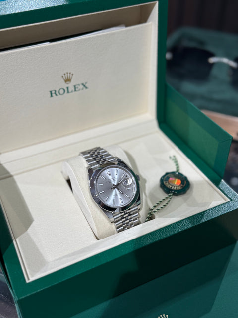 Rolex Datejust 41 silver index dial 126300