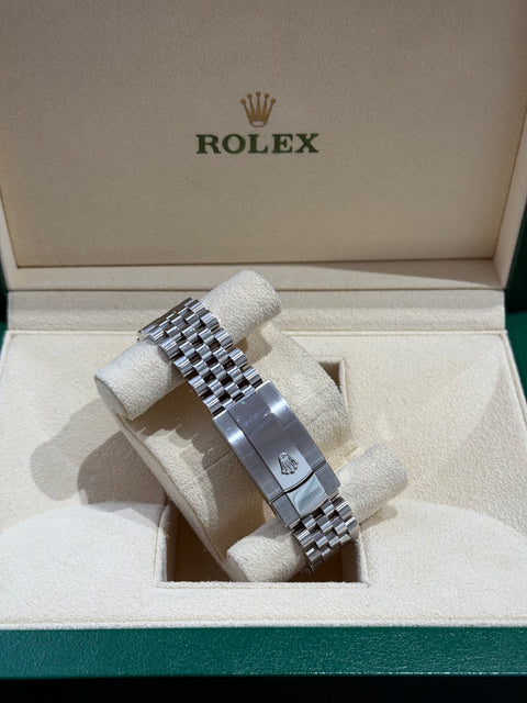 2022 Rolex DateJust 41 Blue Roman Dial Oyster 126334 White Gold Fluted Bezel