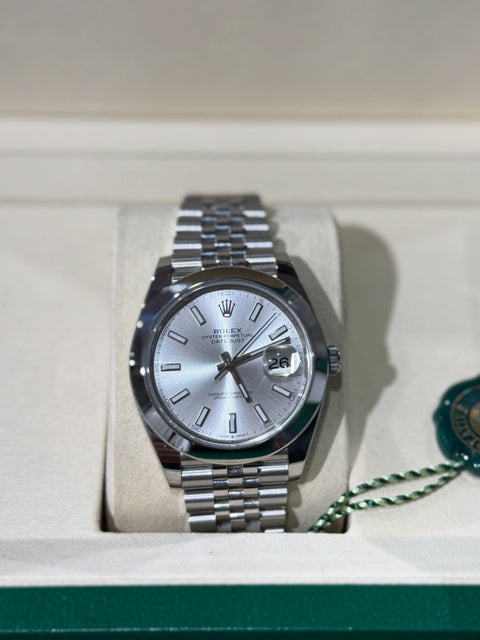 Rolex Datejust Silver dial 126300 2021 box and papers - full set