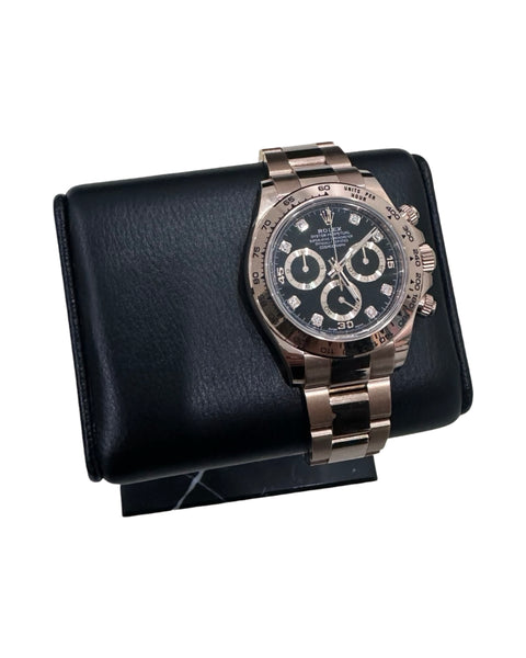 2023 Rolex Daytona Rose Gold Black Diamond Dial 116505 - Like New