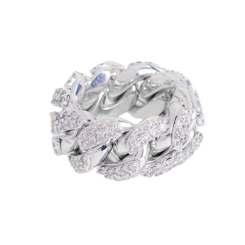 Miami Cuban link Ring W/ Natural Diamonds