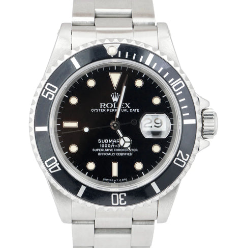 1990 Rolex Submariner Date 40mm Black Stainless Steel