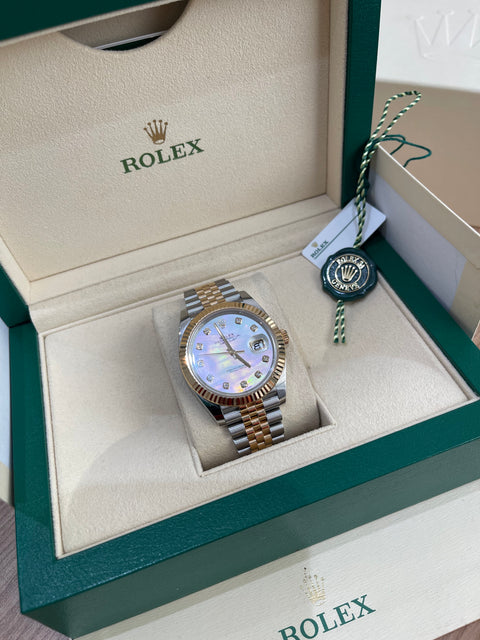 2022 Rolex Date-Just Mother of Pearl Dial - Two Tone