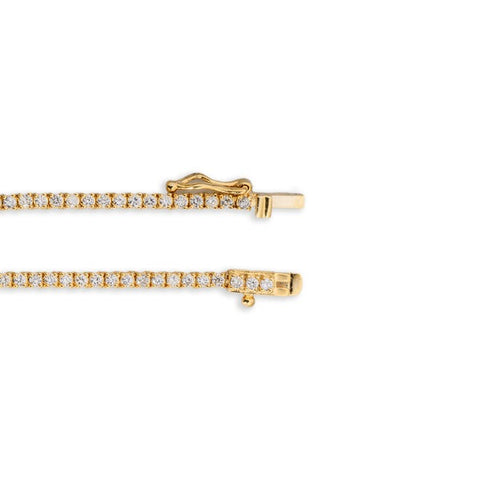 2.5mm 3.29CT Yellow Gold Tennis Bracelet