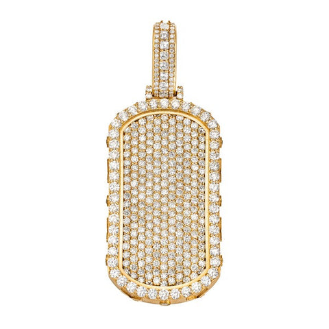 Large Dog Tag W/ Natural Diamonds