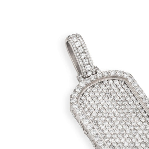 Large Dog Tag W/ Natural Diamonds