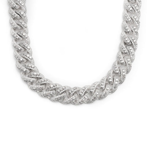 Round Miami Cuban Link With Round Diamonds & Emerald