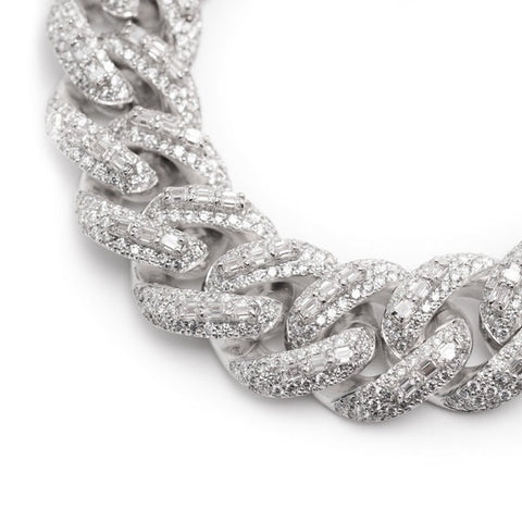 Round Miami Cuban Link With Round Diamonds & Emerald