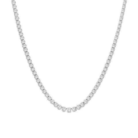 16.10CT Emerald Lab Grown Diamond Graduated Tennis Necklace