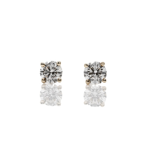 18KT Yellow Gold 0.50CT Round Stud Earrings