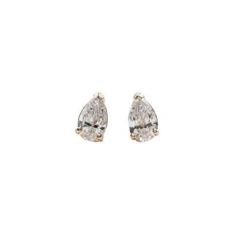 18KT Yellow Gold 0.50CT Pear Shaped Earrings