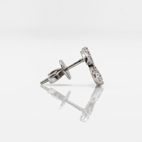 10KT White Gold CC Style Earrings