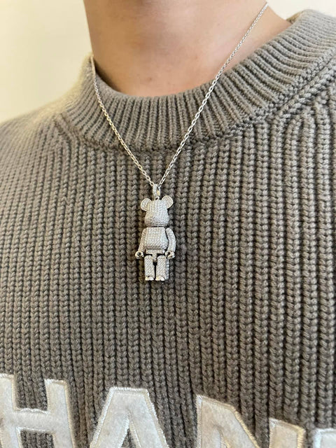 Gold Bear Brick Custom Diamond Pendant