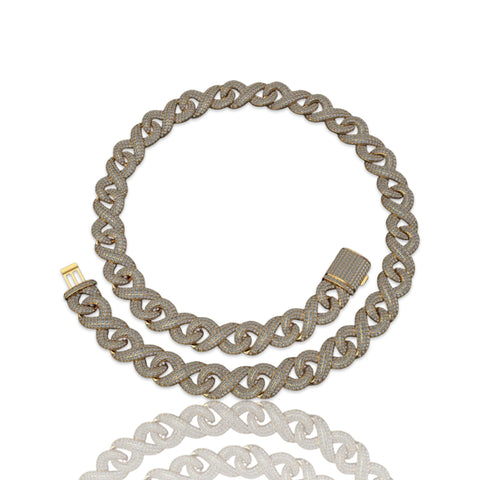 12mm Diamond Set Infinity Link Chain