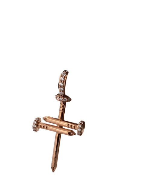 10KT Nail Cross Pendant VS1 Diamond