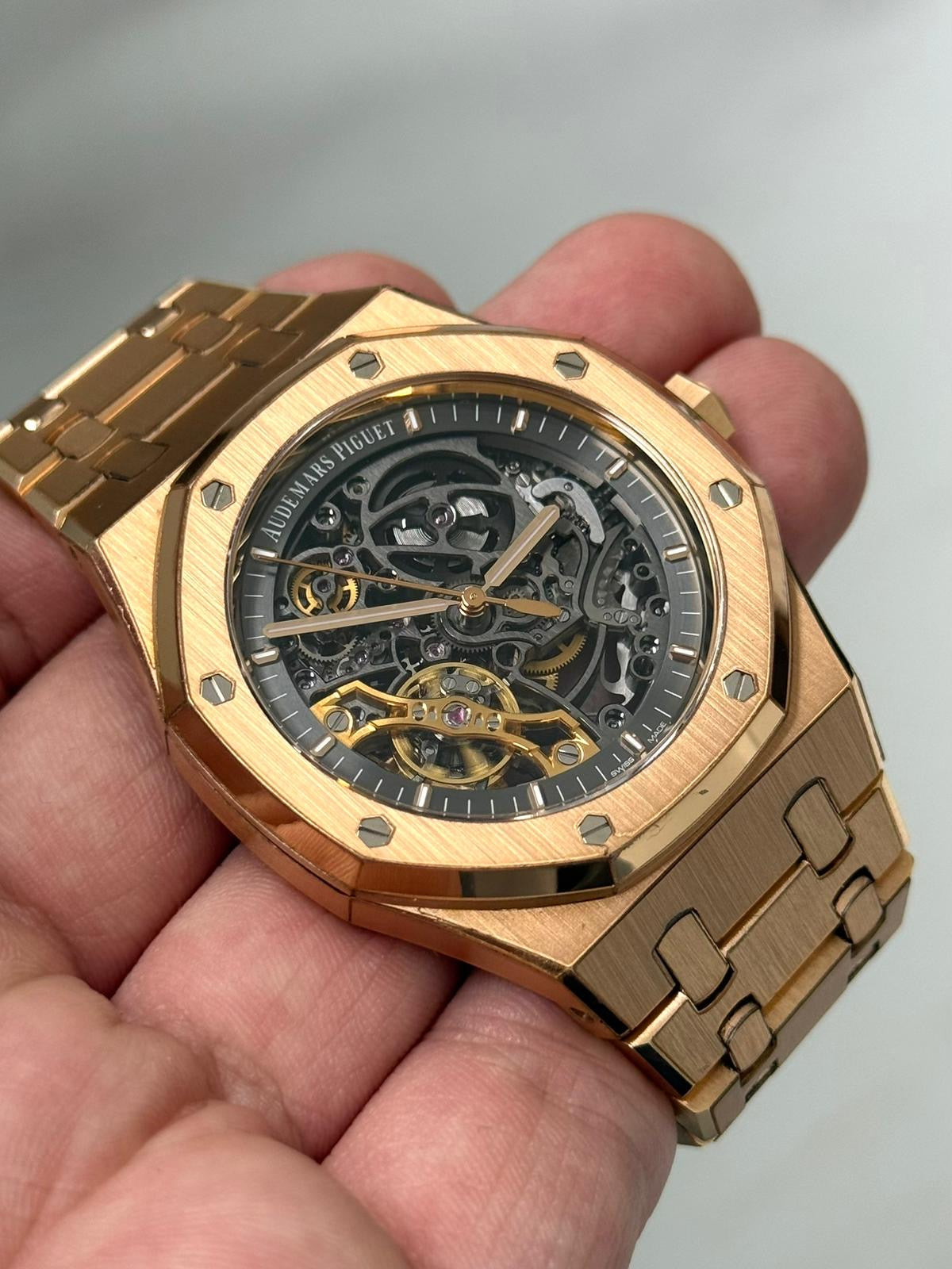 2025 Audemars Piguet Royal Oak Flying Tourbillon Openworked 26735SG – Sand Gold – Full Set