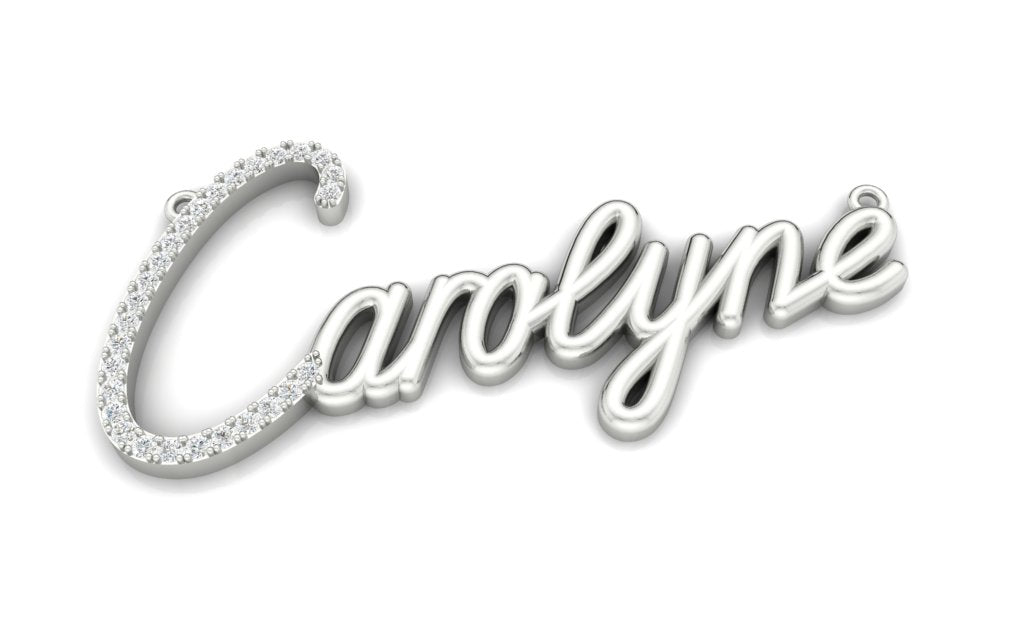 Custom Diamond Name Pendant & Chain