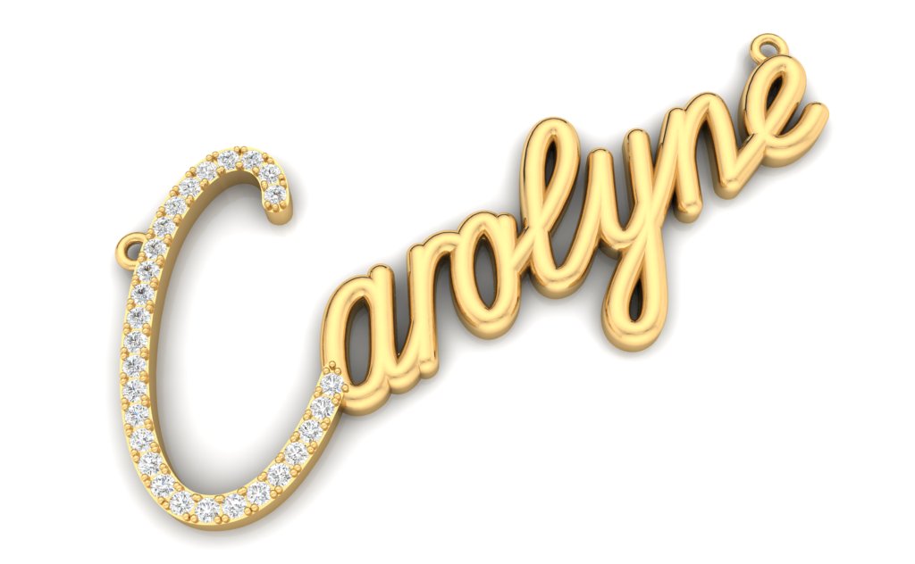 Custom Diamond Name Pendant & Chain