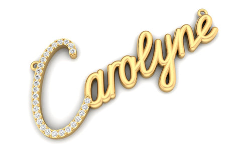 Custom Diamond Name Pendant & Chain