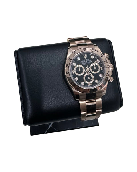 2023 Rolex Daytona Rose Gold Black Diamond Dial 116505 - Like New