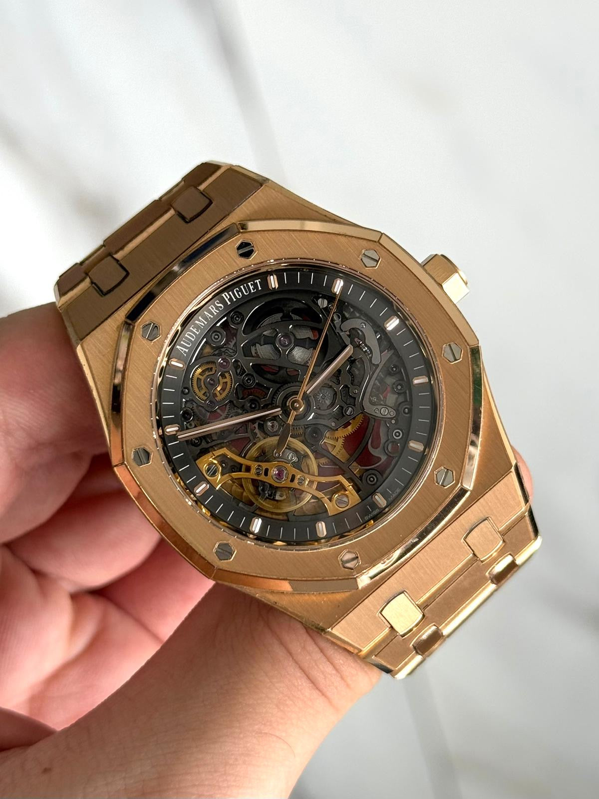 2025 Audemars Piguet Royal Oak Flying Tourbillon Openworked 26735SG – Sand Gold – Full Set