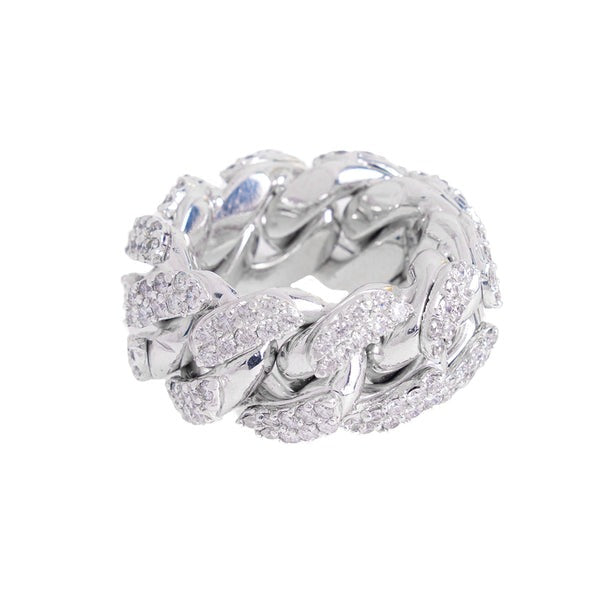 Miami Cuban link Ring W/ Natural Diamonds