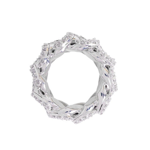 Miami Cuban link Ring W/ Natural Diamonds