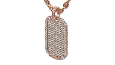 Medium Size Diamond Custom Dog Tag Pendant