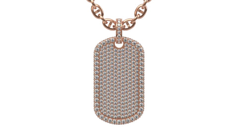 Medium Size Diamond Custom Dog Tag Pendant