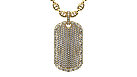Medium Size Diamond Custom Dog Tag Pendant