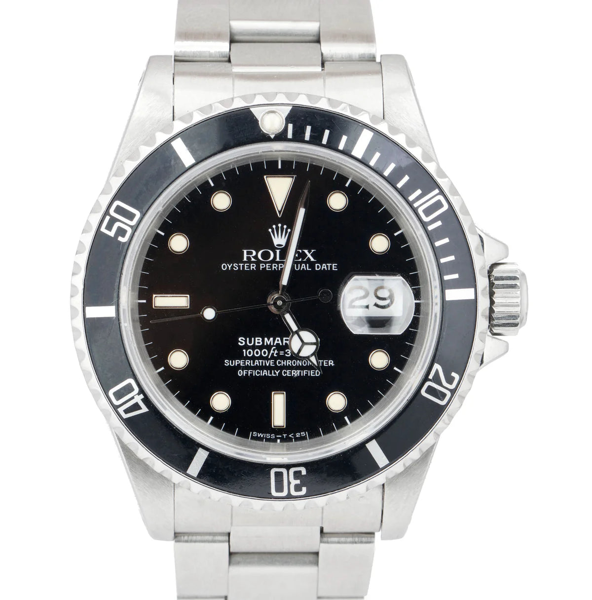 1990 Rolex Submariner Date 40mm Black Stainless Steel