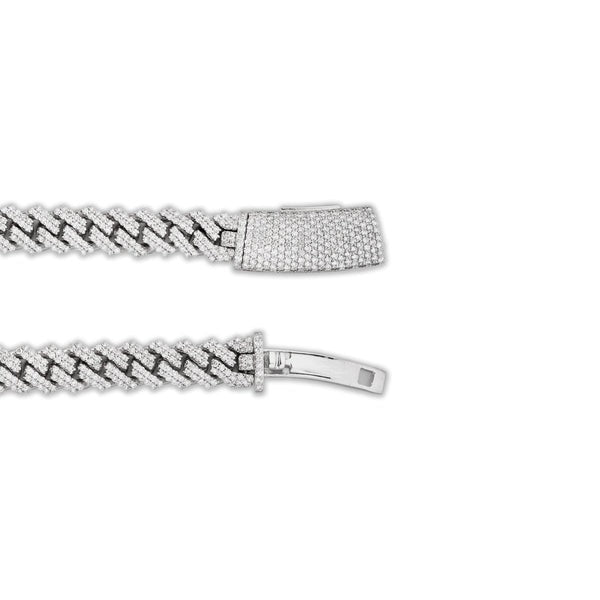 10KT White Gold Miami Cuban Diamond Chain
