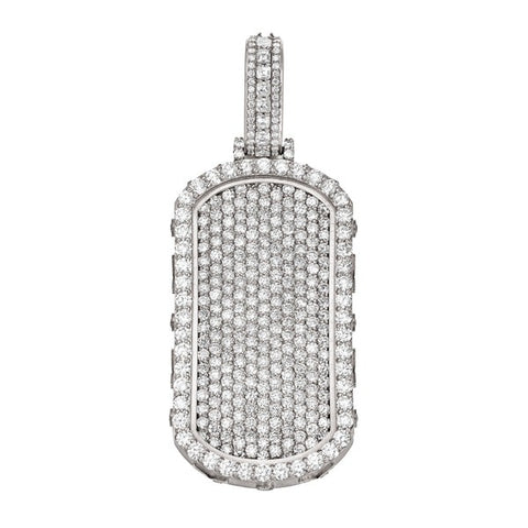 Large Dog Tag W/ Natural Diamonds