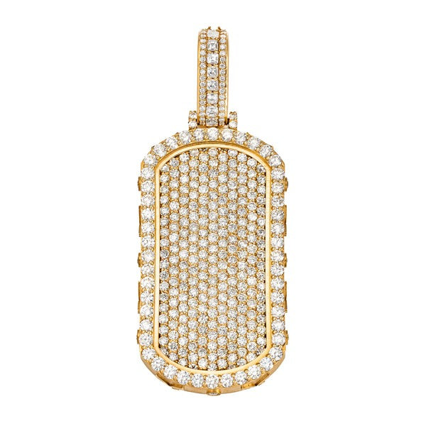 Large Dog Tag W/ Natural Diamonds