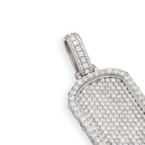 Large Dog Tag W/ Natural Diamonds