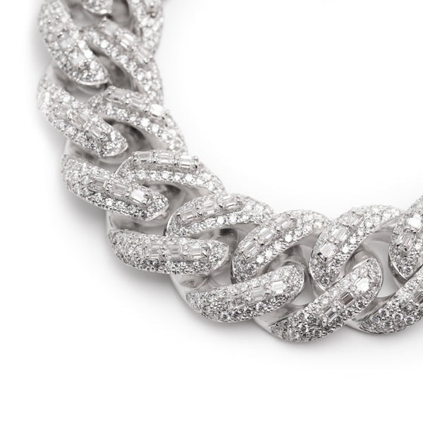 Round Miami Cuban Link With Round Diamonds & Emerald