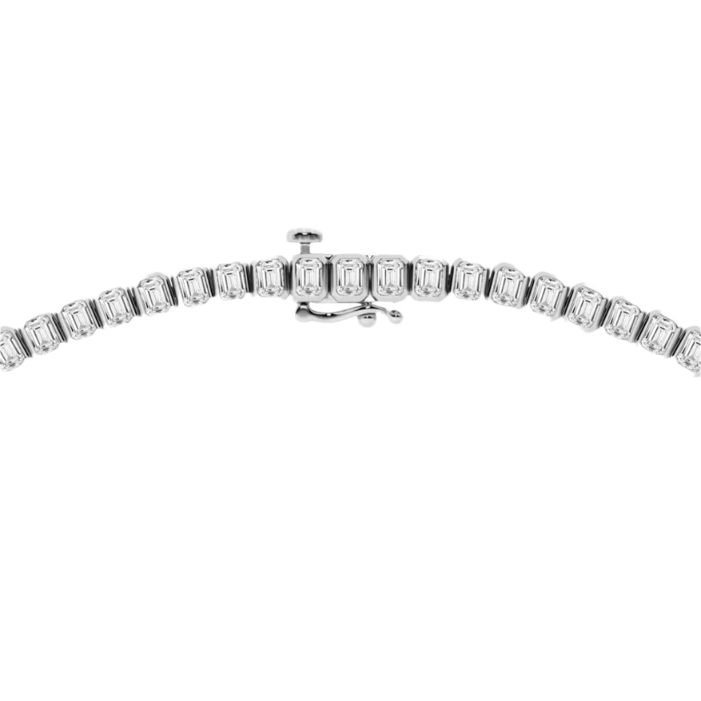 16.10CT Emerald Lab Grown Diamond Graduated Tennis Necklace