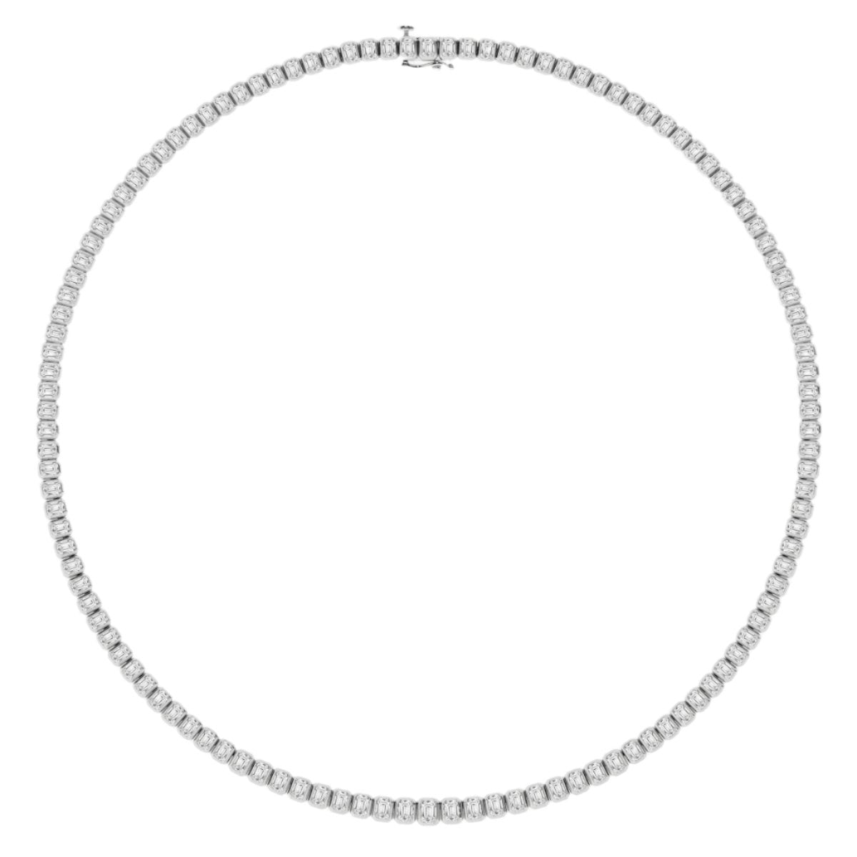16.10CT Emerald Lab Grown Diamond Graduated Tennis Necklace