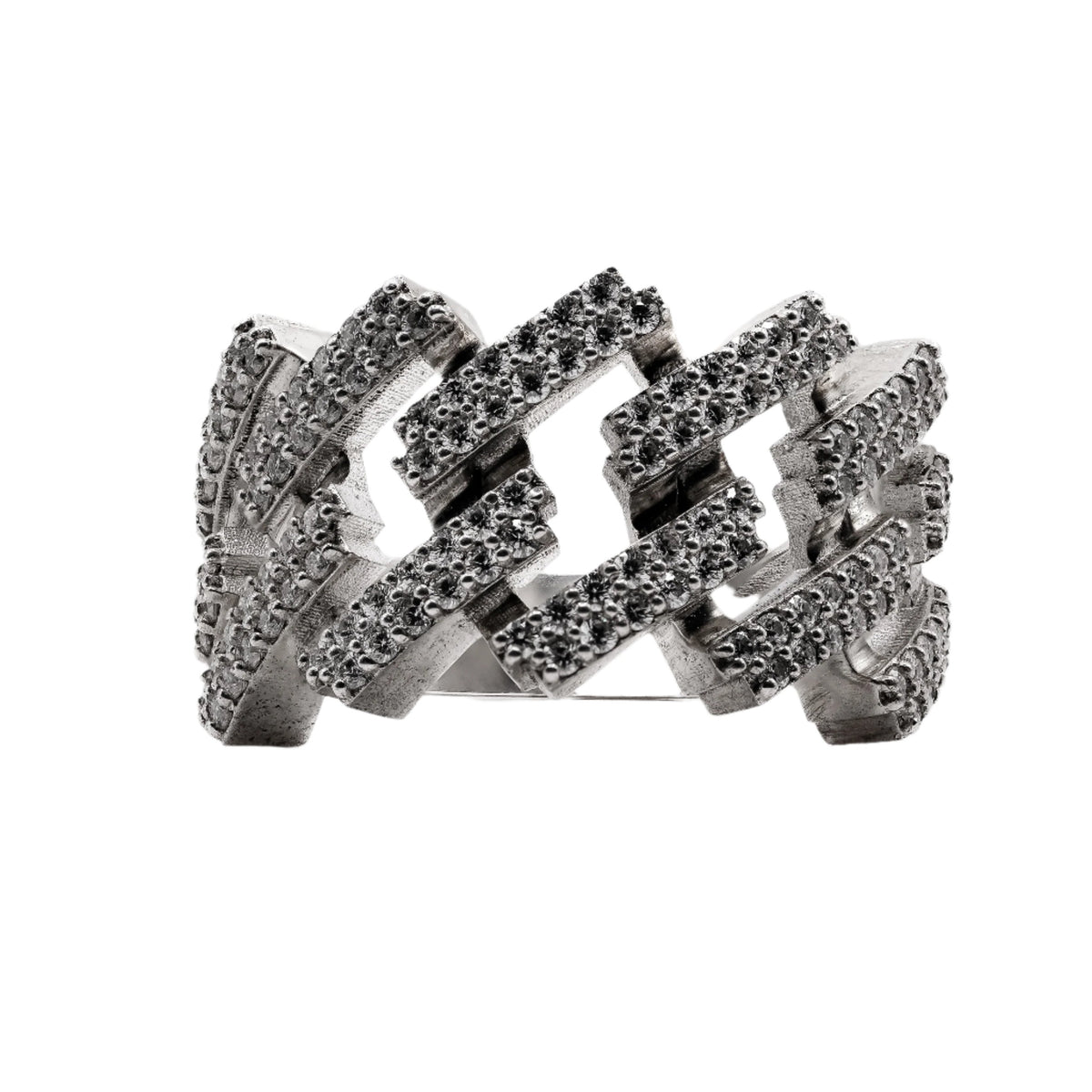 VS1 Natural 14mm Miami Cuban Style Ring