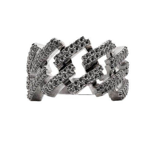 VS1 Natural 14mm Miami Cuban Style Ring