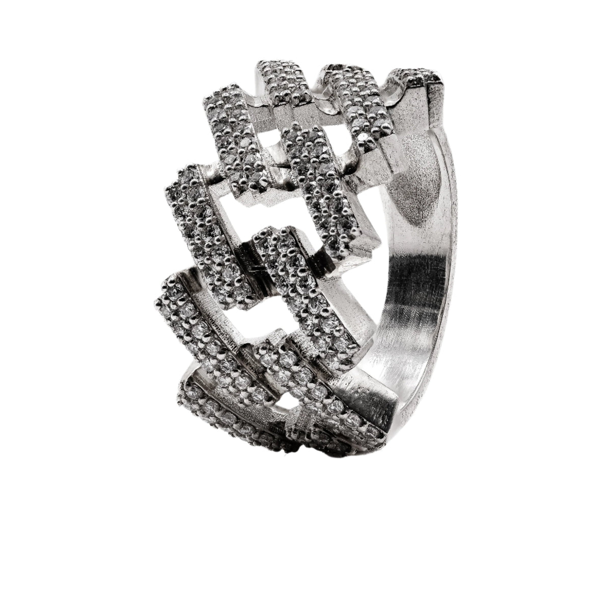 VS1 Natural 14mm Miami Cuban Style Ring