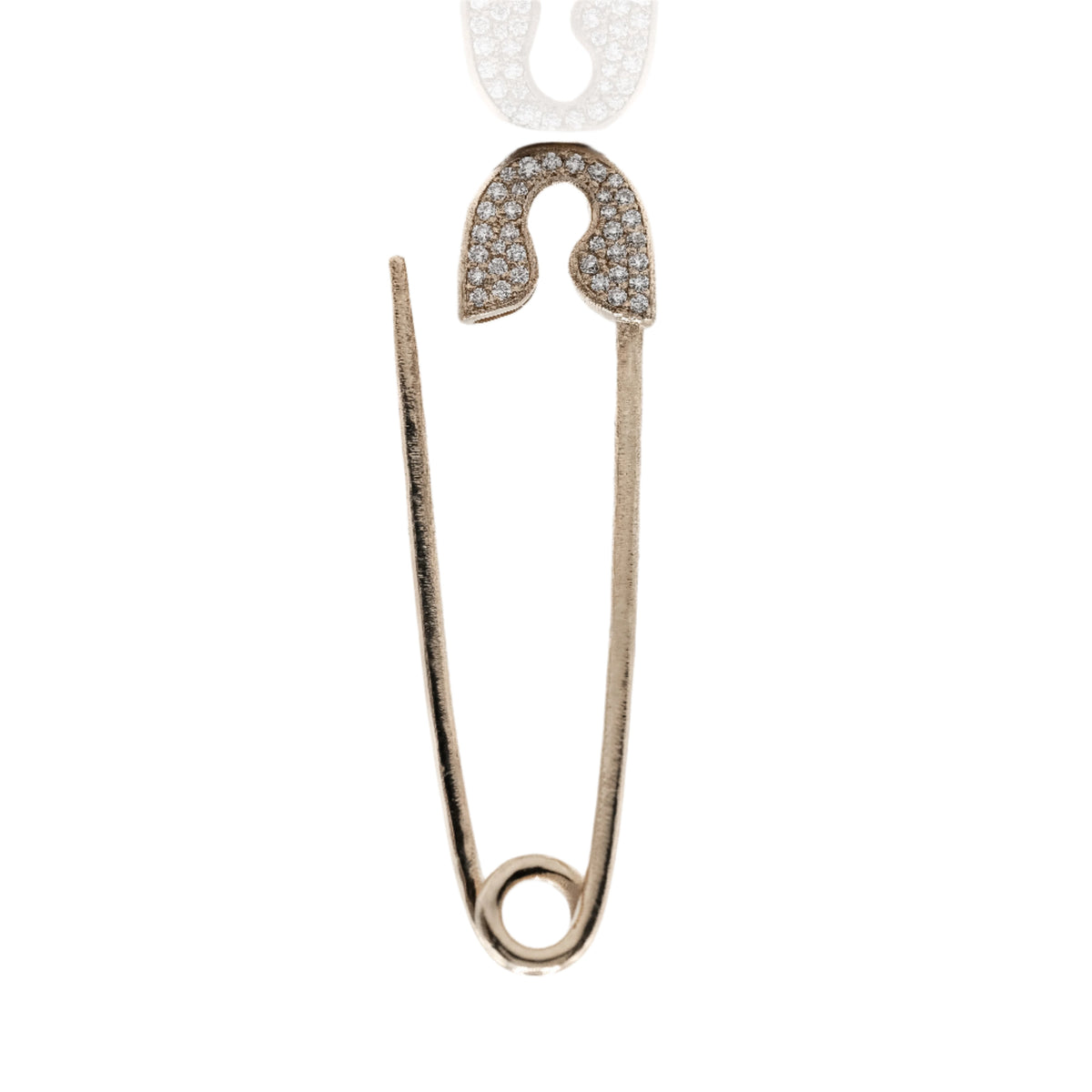10KT Gold Usable Solid Gold And Diamond Safety Pin