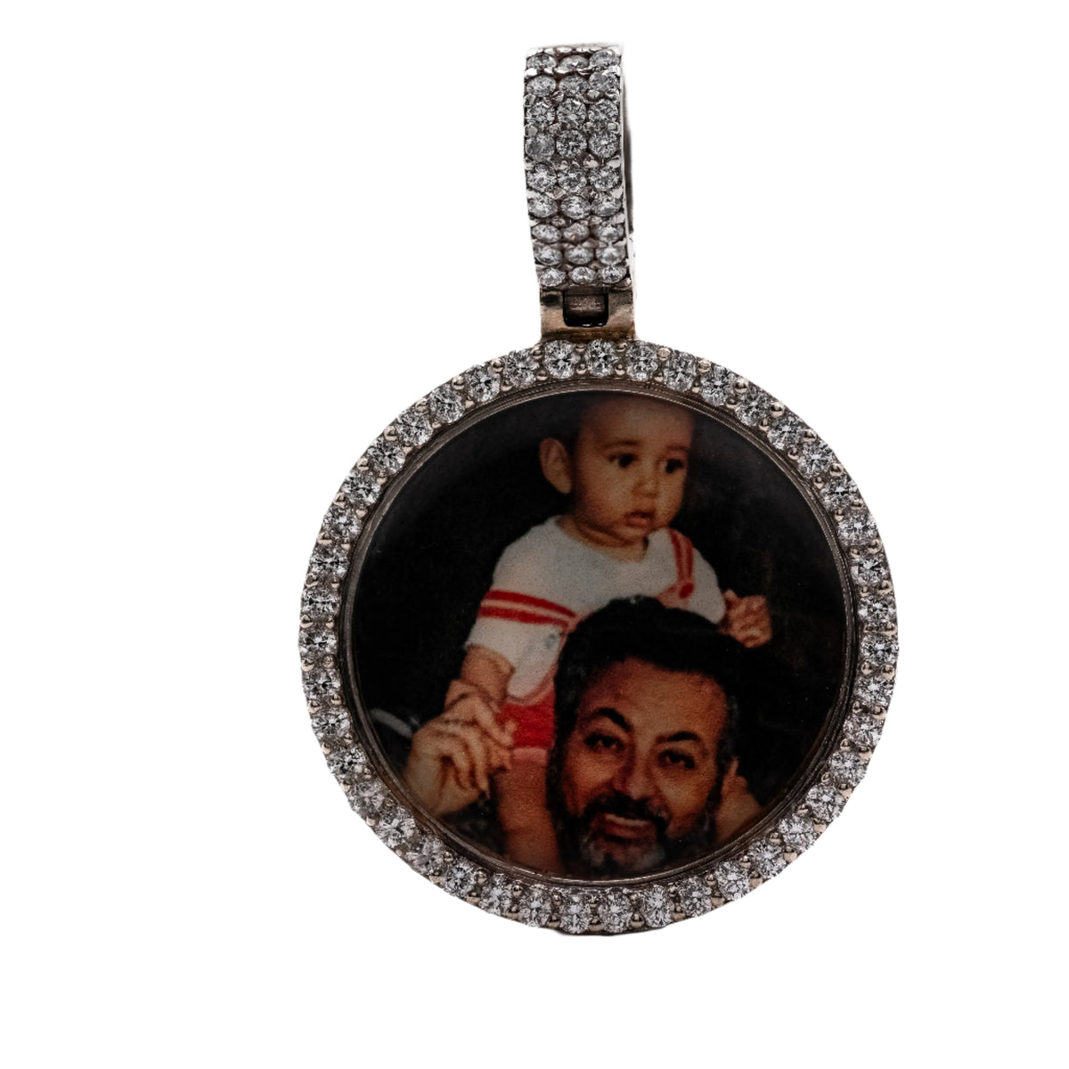 35MM Solid 18KT Gold W/ Diamond Memory Pendants