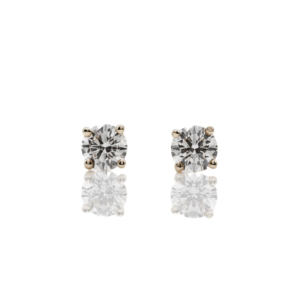 18KT Yellow Gold 0.50CT Round Stud Earrings