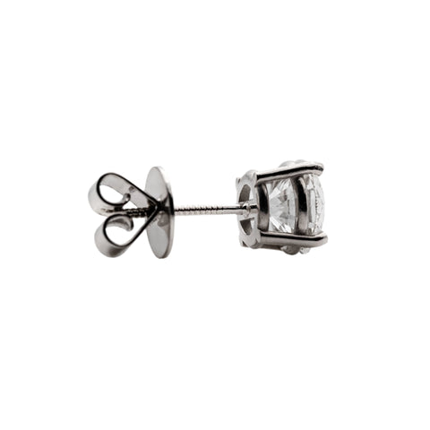 18KT White Gold 4.38CTW Round Stud Earrings