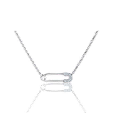 Custom Diamond Safety Pin Necklace