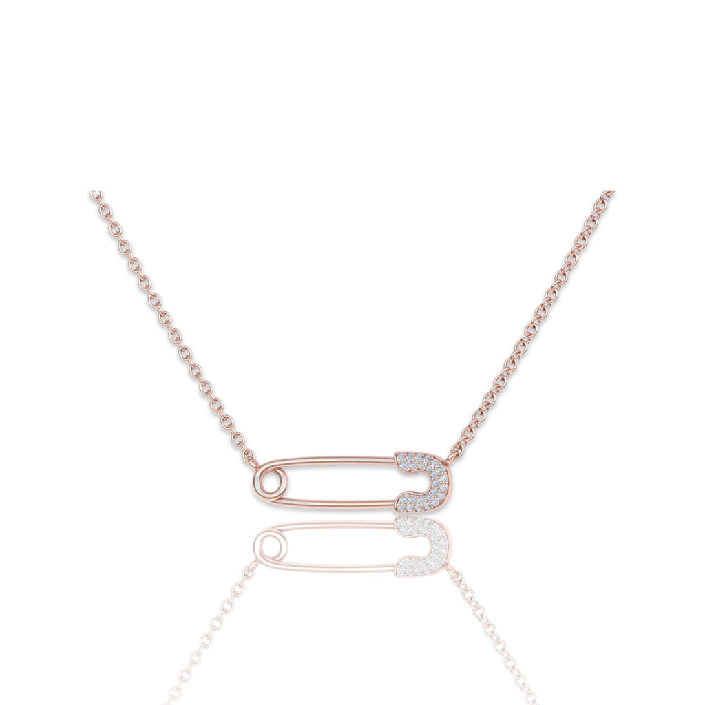 Custom Diamond Safety Pin Necklace