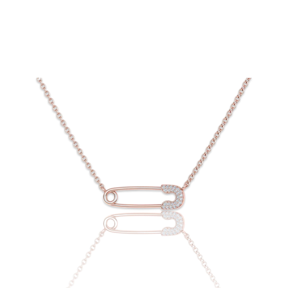 Custom Diamond Safety Pin Necklace