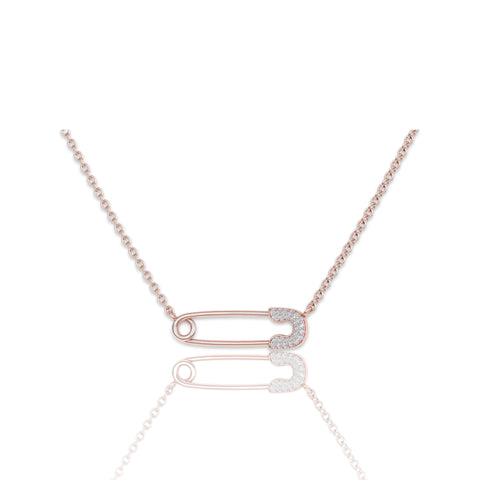 Custom Diamond Safety Pin Necklace