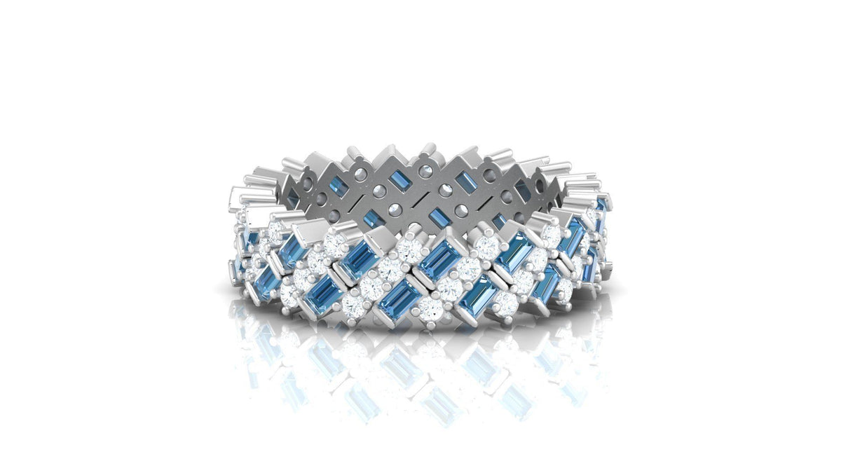 Sapphire Baguette & Diamond Custom Ring
